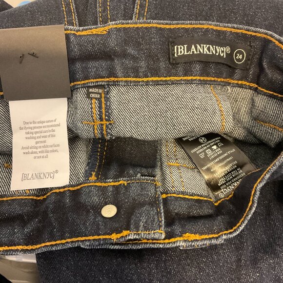 BlankNYC High Cuffed Jeans 24 Blue Dark Wash New NWT - Picture 12 of 12